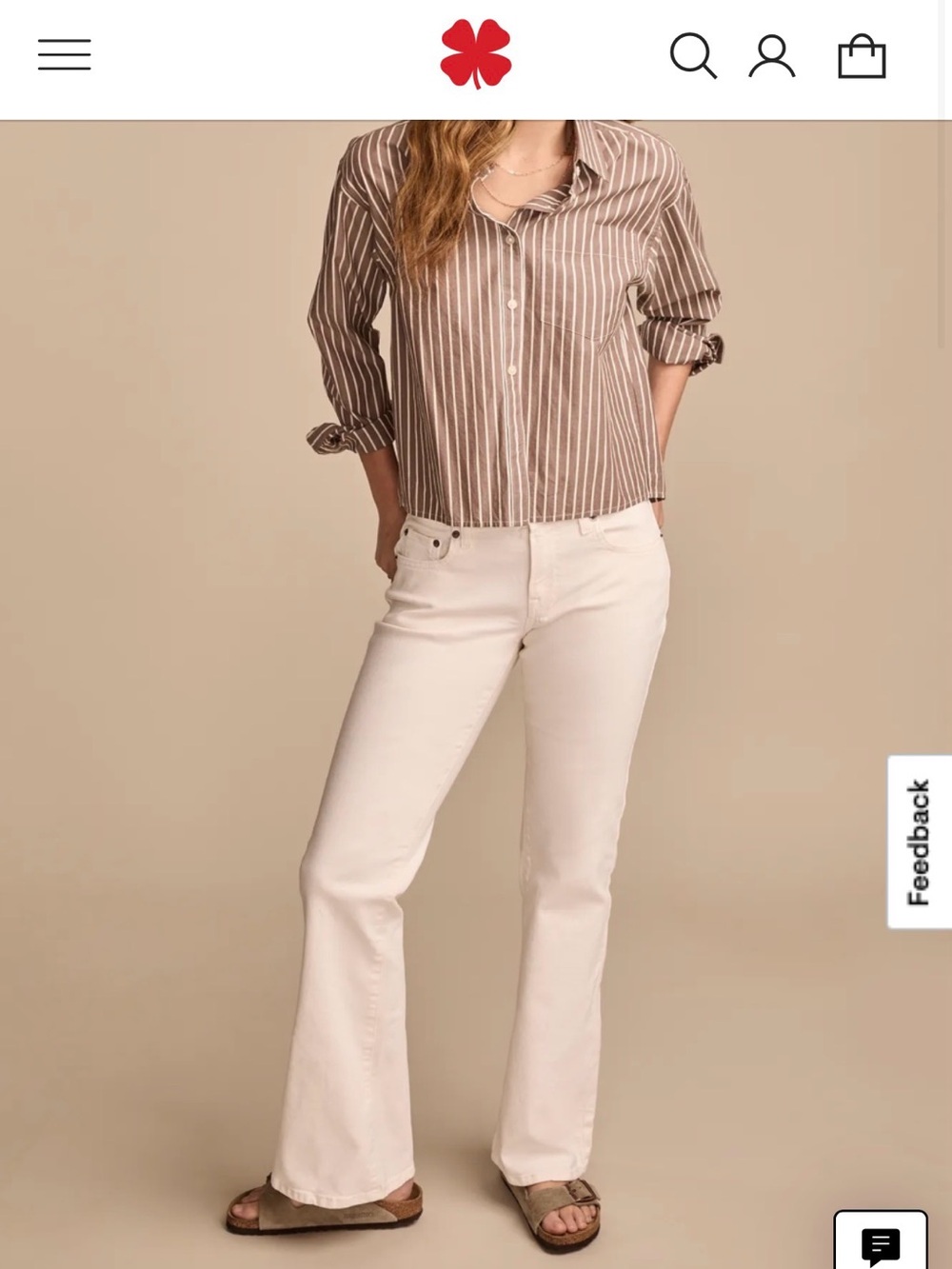 Lucky Brand Off-White Jeans with Red Accent